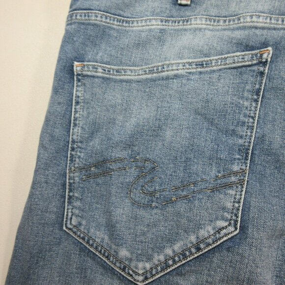 Silver Jeans mens medium wash distressed Eddie Relaxed tapered 42x30 NWT - Picture 10 of 11